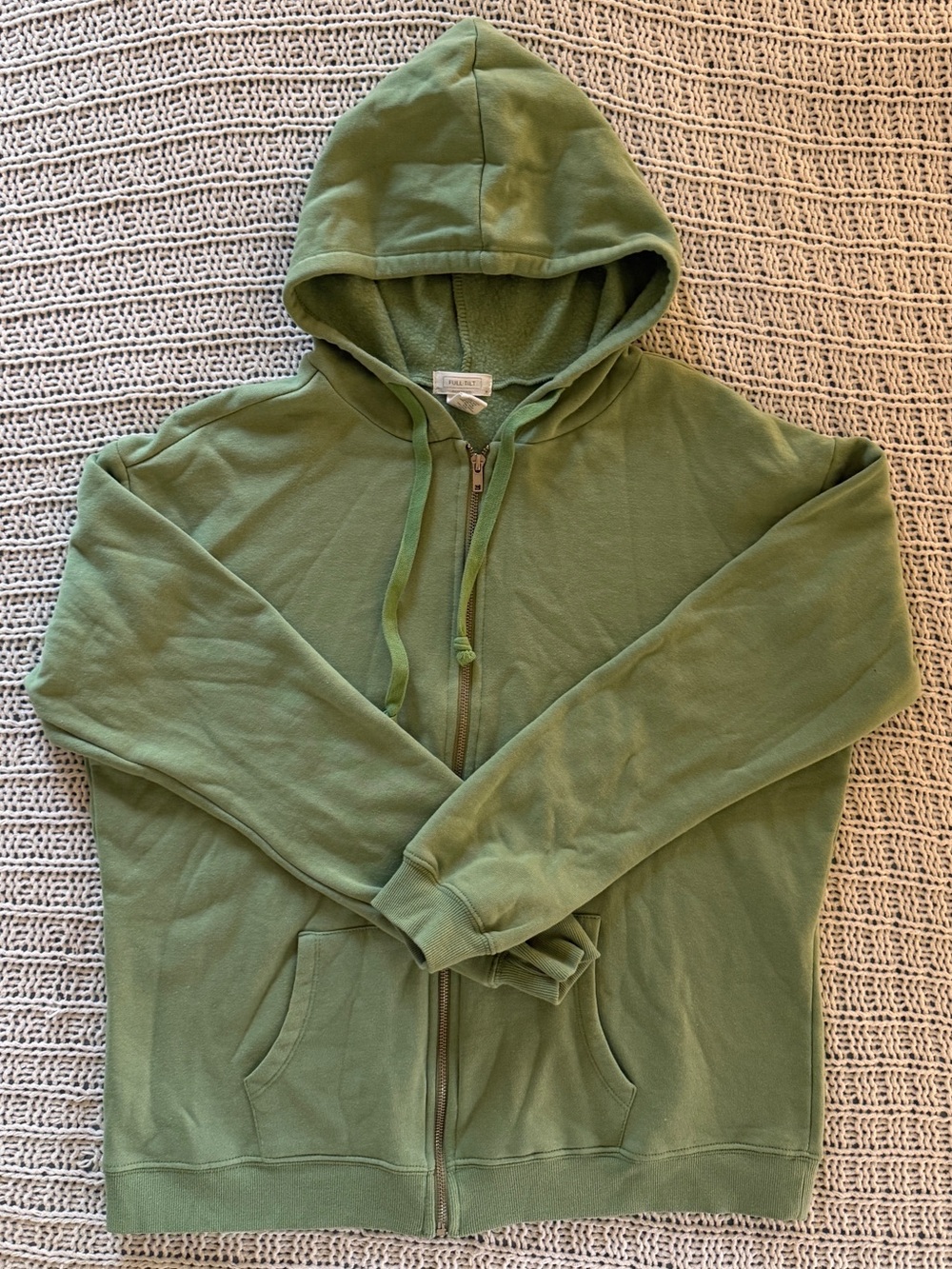 Full Tilt Women’s Sage Mint Green Hoodie Zip Up Jacket Casual Size Medium